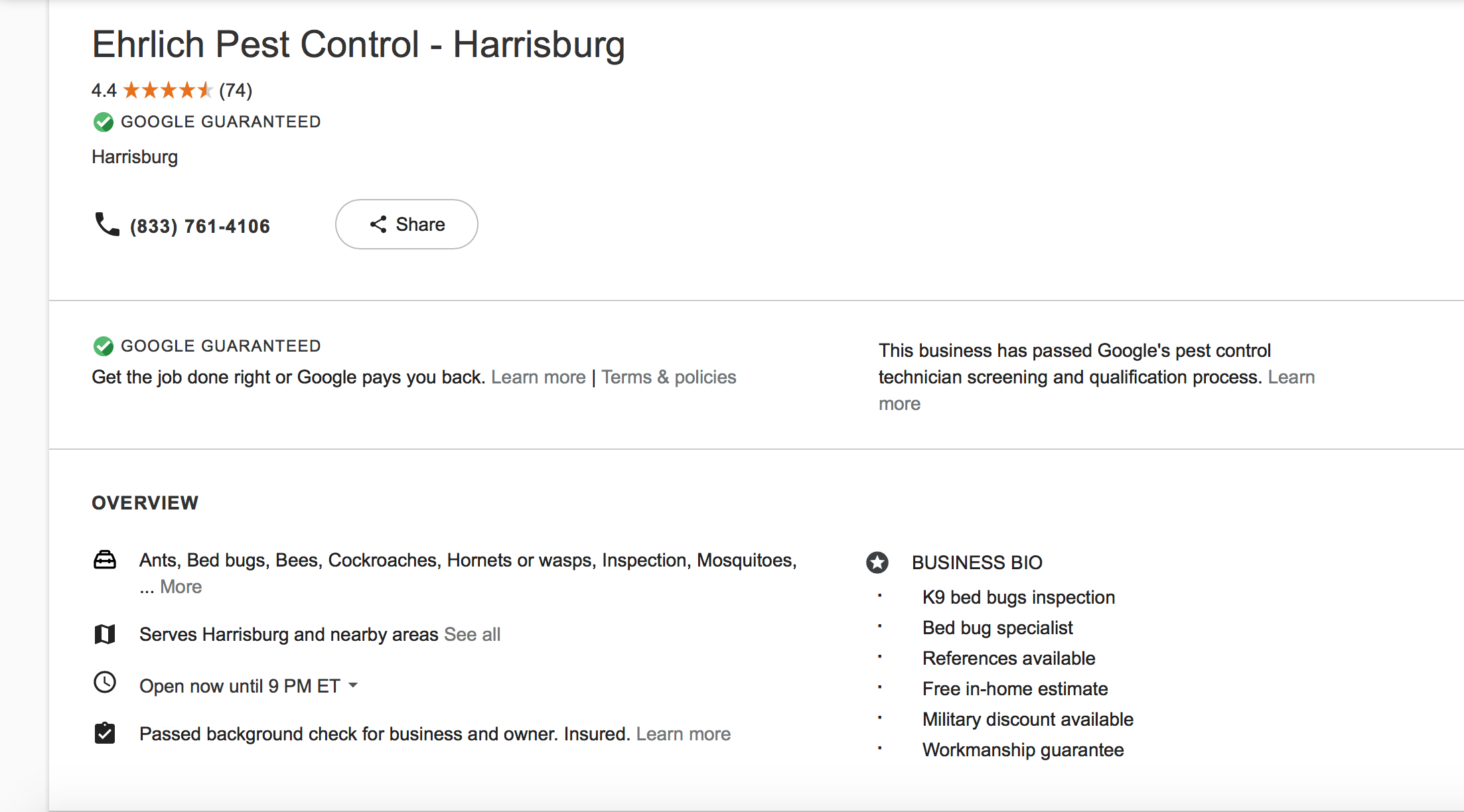 pest control full ad listing