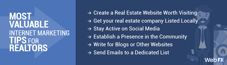 Internet marketing tips for realtors graphic