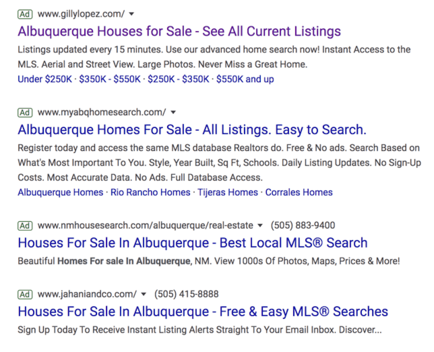 ppc ads for homes for sale