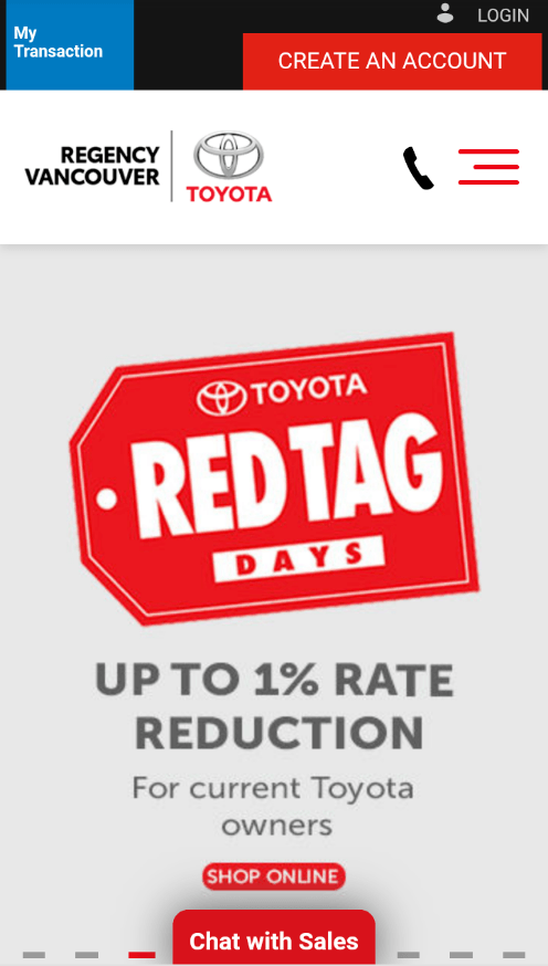 toyota mobile page