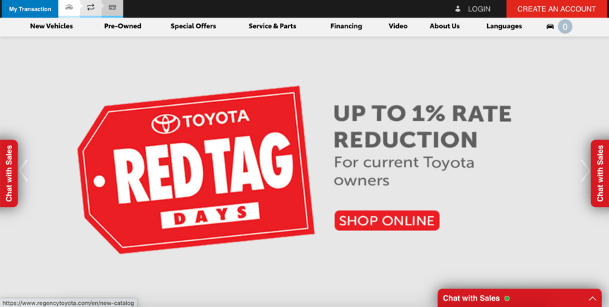 regency vancouver toyota website page