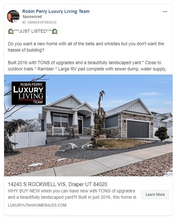 real estate Facebook ad