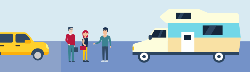 customers shopping for RVs
