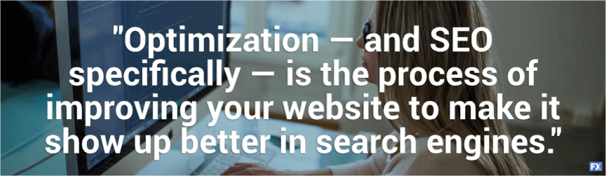 optimization and seo is the process of improving your website to make it show up better in search engines