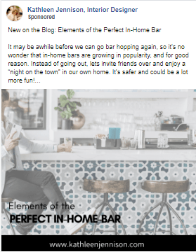 Social media ad for interior designer