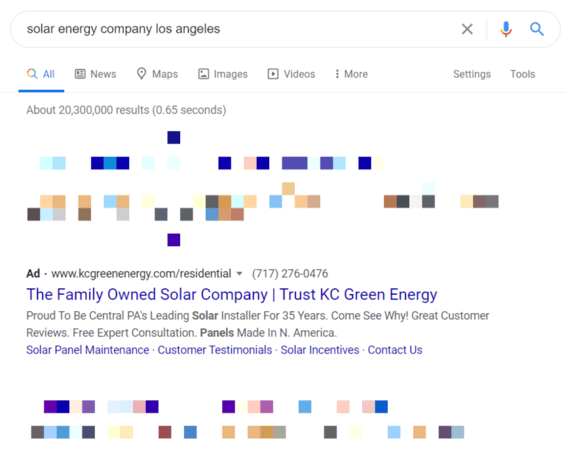 Solar energy advertising example