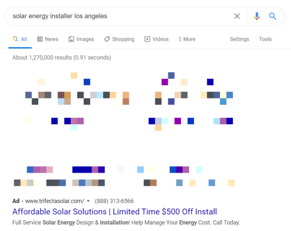 Solar energy advertising example