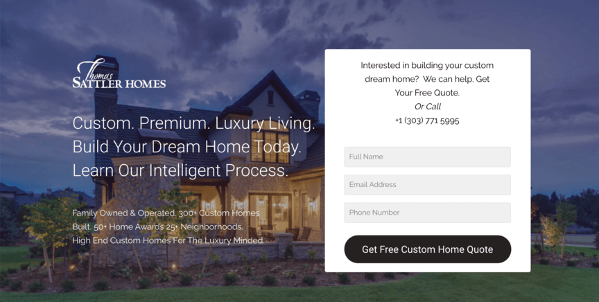 thomas sattler homes landing page