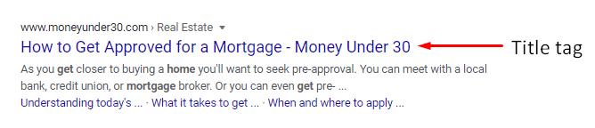 title tag loan example