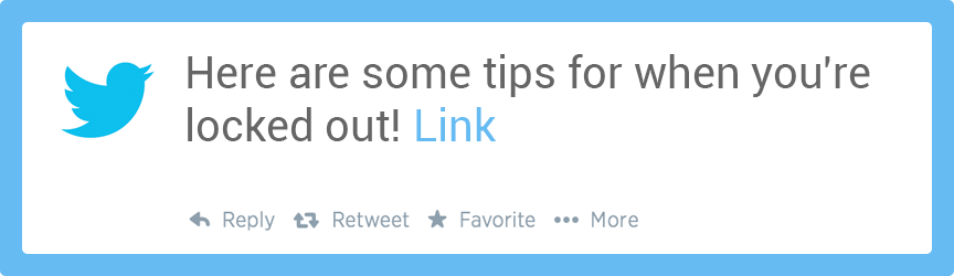 Graphic of Twitter tip for when you're locked out