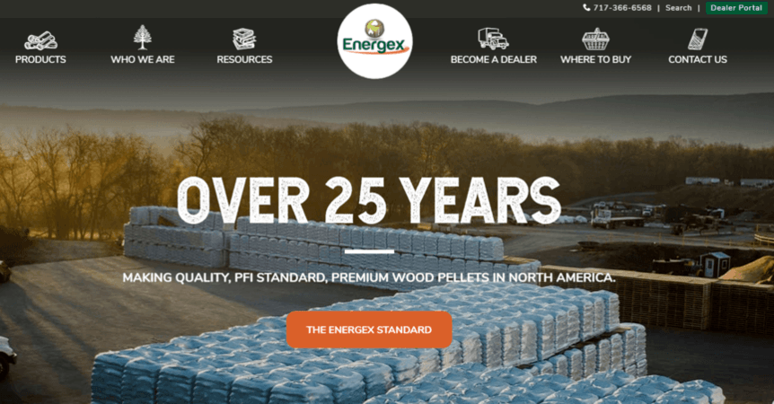 Web design example from Energex