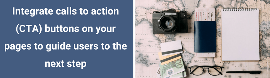 The best spot to place a CTA button on a tourist website