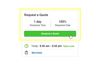 A quote request on Yelp