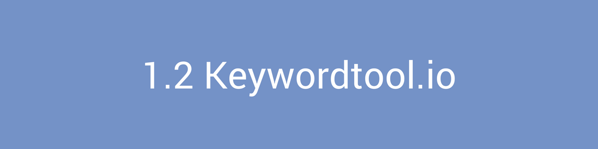 Keyword Research Keywordtool.io