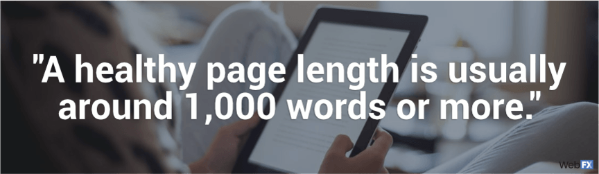 a healthy page length is around 1,000 words