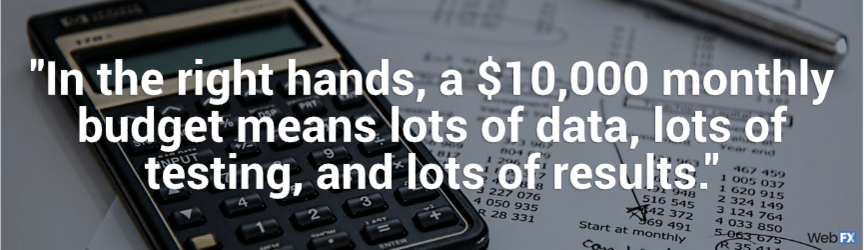 in the right hands, a $10,000 budget means a lot of data, testing, and results