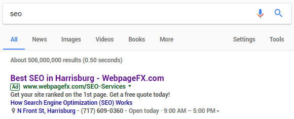PPC Search Engines Example