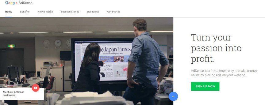captura de pantalla de adsense