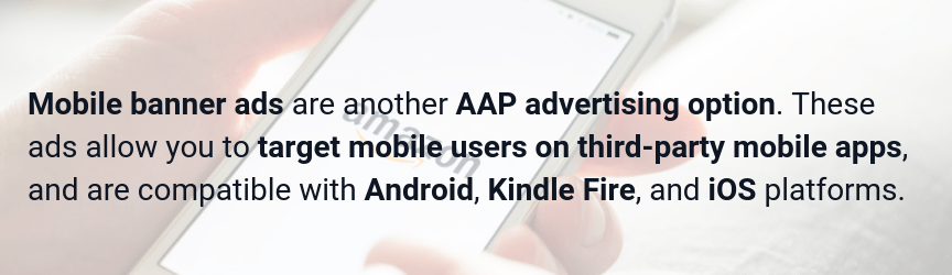 A statement on mobile banner ads from the amazon advertising platform