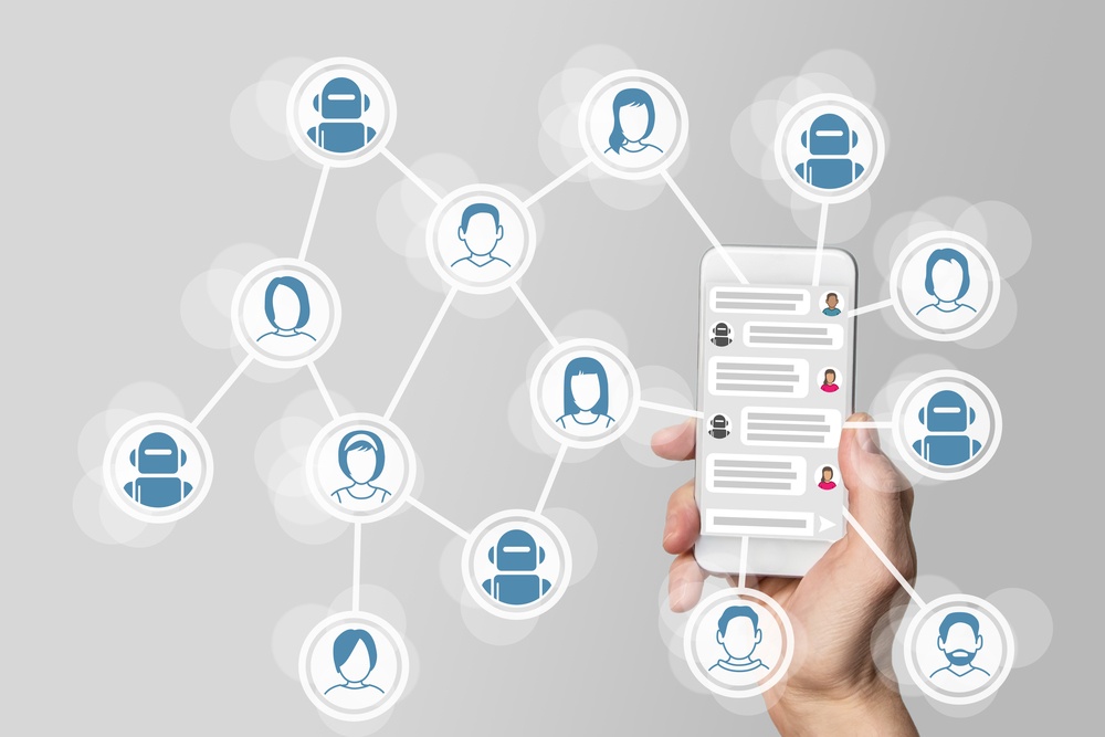 holding smartphone with ai technology