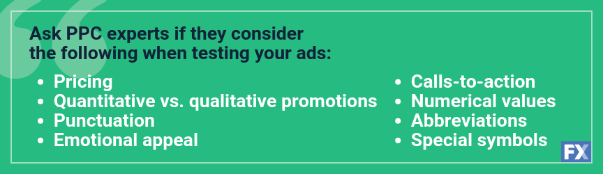 ask ppc experts if they're considering the following