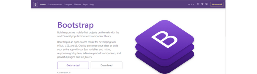 The homepage of Bootstrap