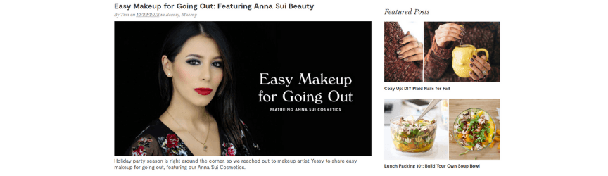A screenshot of ModCloth's blog