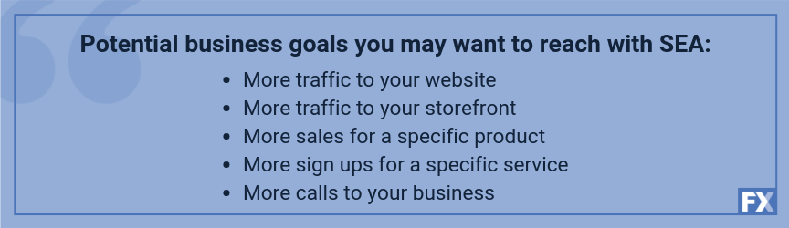 business goals you may want to accomplish with sea