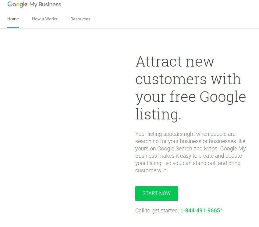 google my business homepage