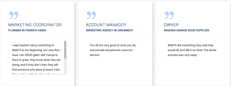 client testimonials