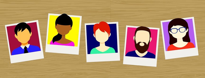 photos of five different people representing a range of clients