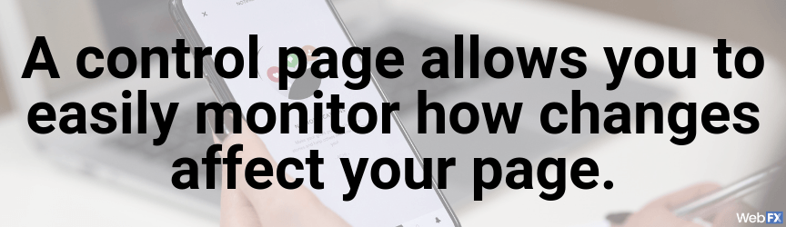 important to have a control page