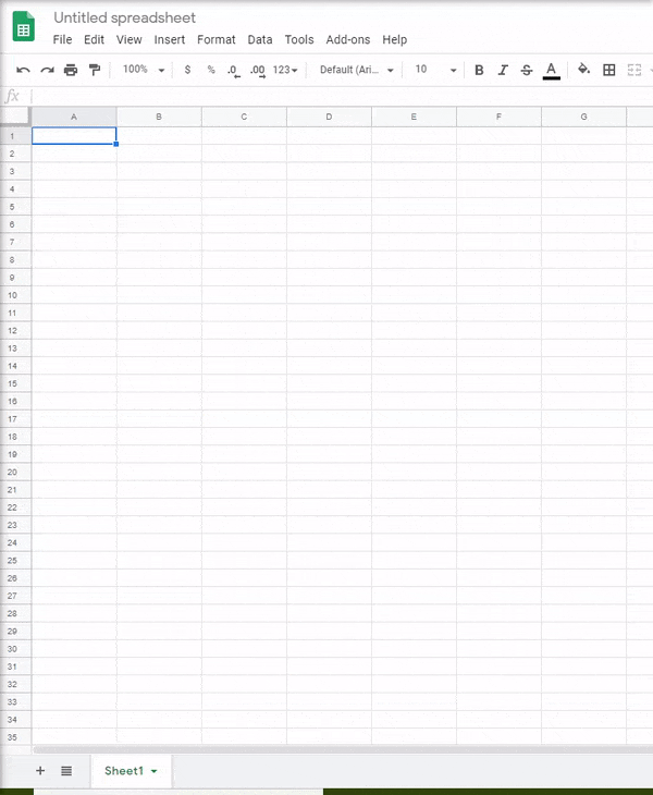 create spreadsheet