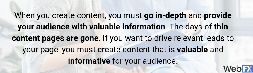 you should create content for your audience