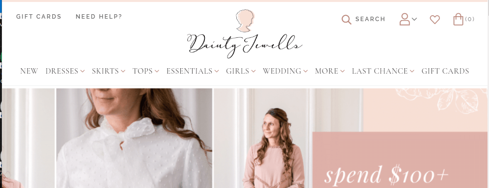 dainty jewells web design