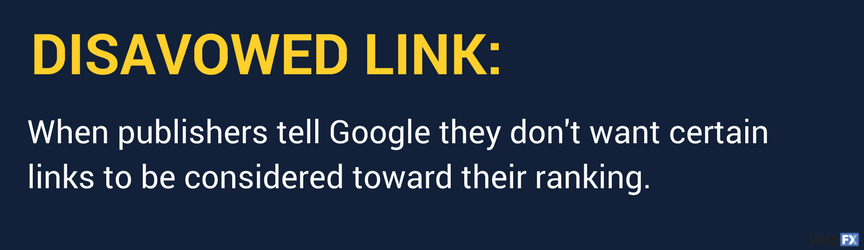 definition of a disavowed link