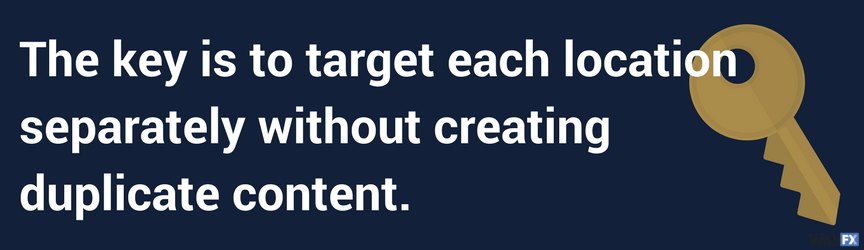 the key is to target each location separately without creating duplicate content