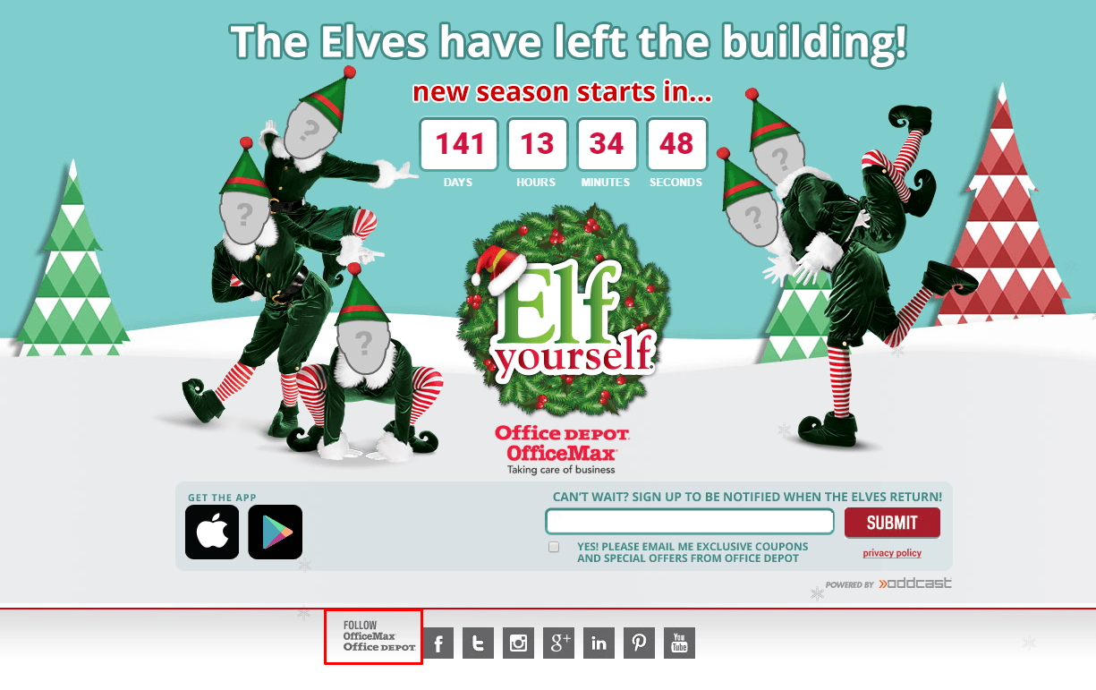elf yourself interface