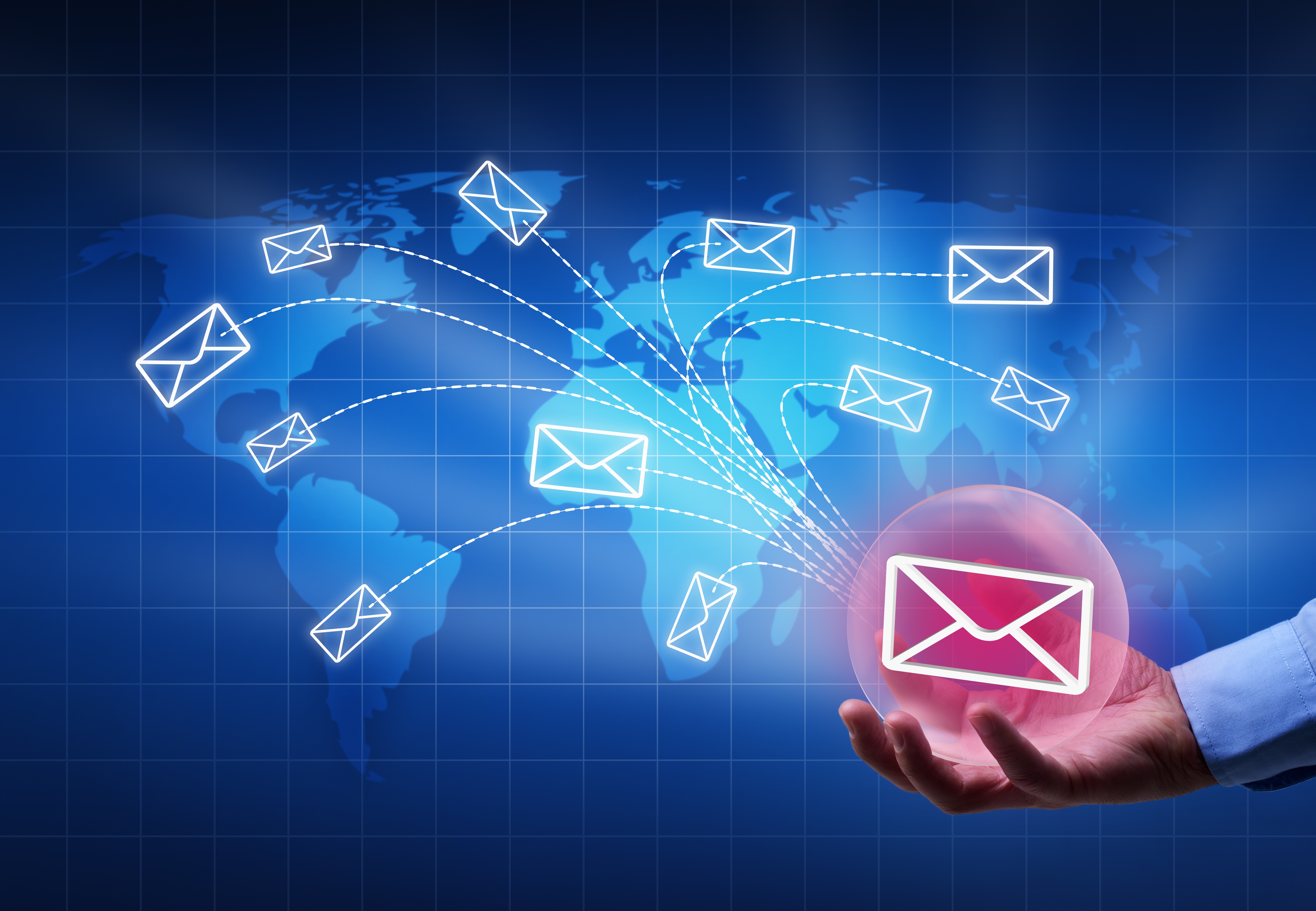 person emailing on computer
