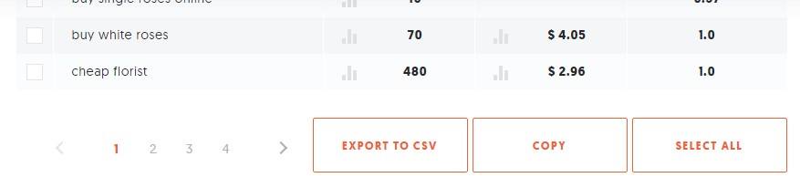 export to csv button
