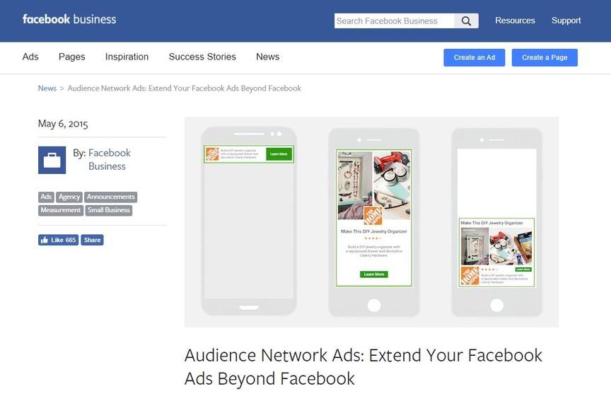 captura de pantalla de los anuncios de facebook