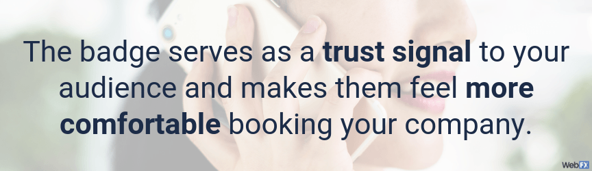 the google badge makes you more trustworthy