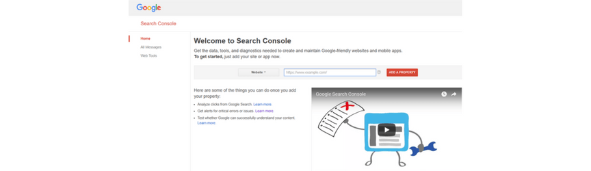 A screenshot of Google Search Console