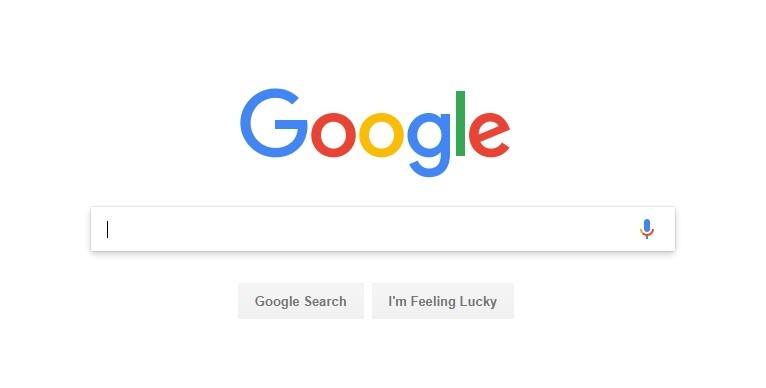 screenshot of googles homepage