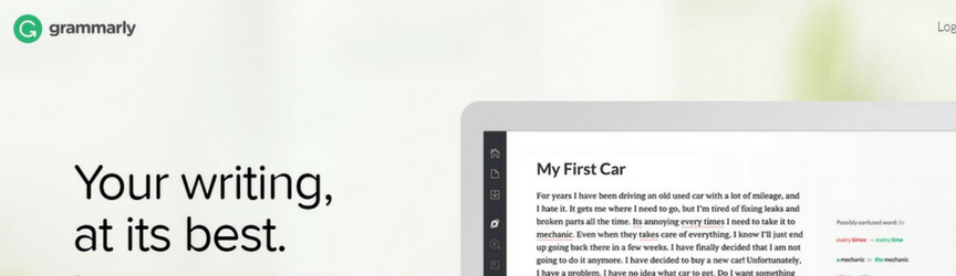 screenshot of grammarly website