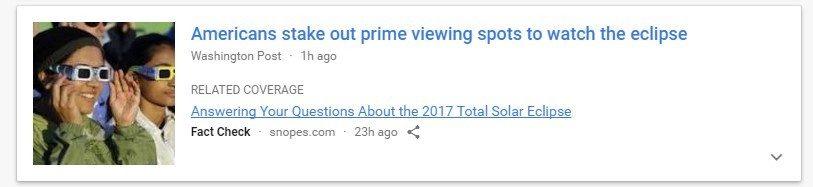 screenshot of news headline