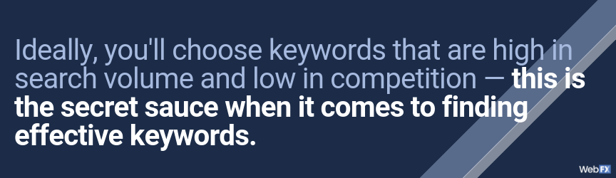 identify keywords that are high in search volume
