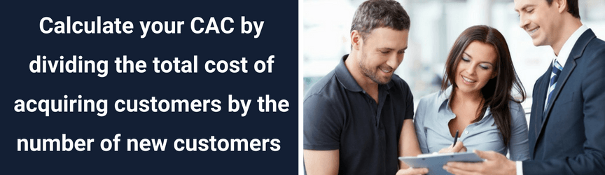 The calculation for customer acquisition cost