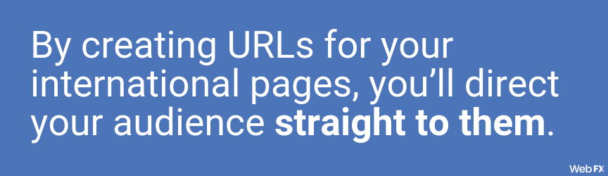 create urls for your international pages