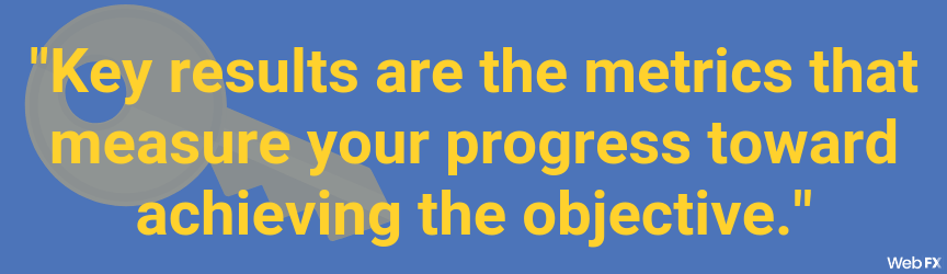 The definition of key results in OKRs